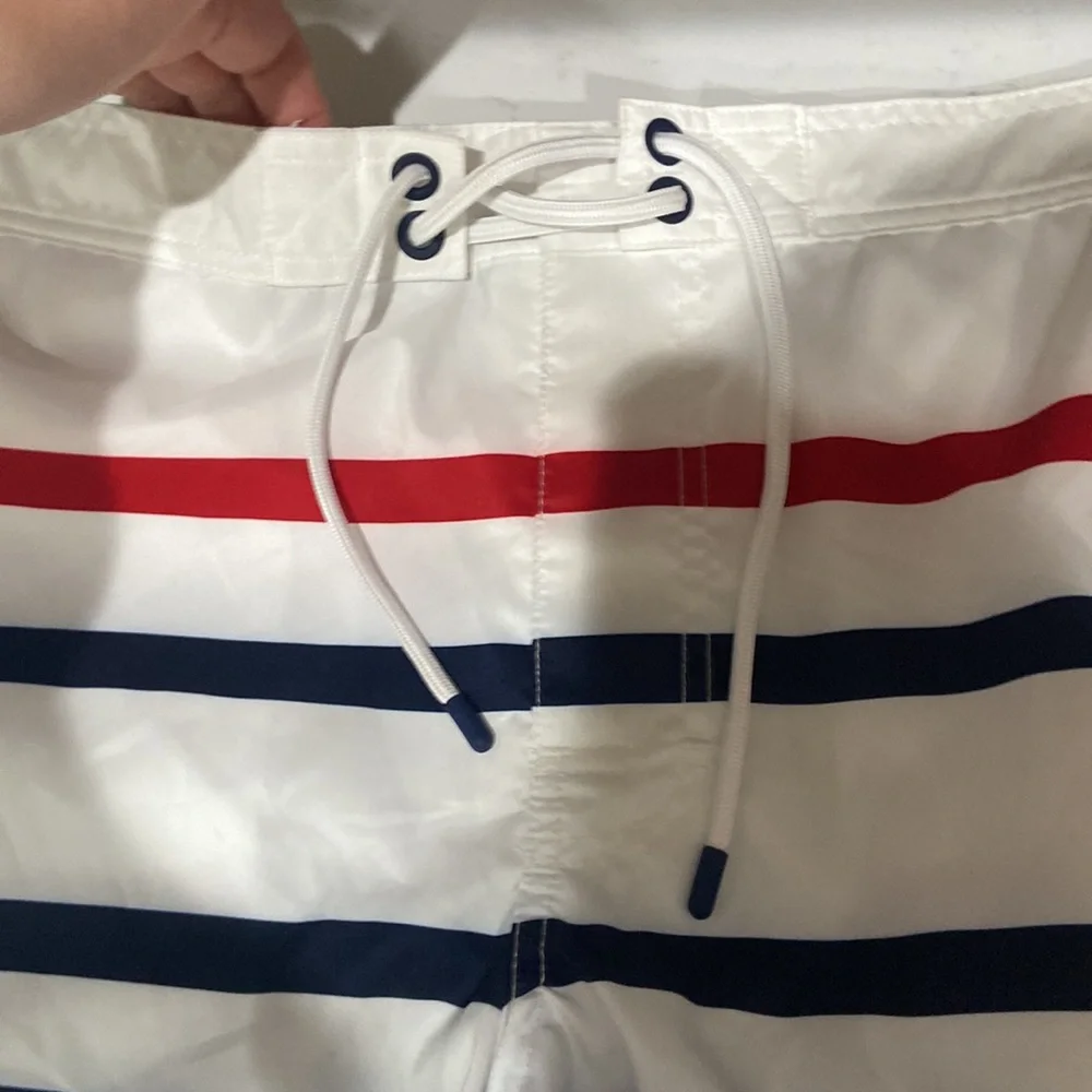 Polo Ralph Lauren Swim Trunks Mens Small Blue White Red Striped Board Shorts NWT - Picture 7 of 15